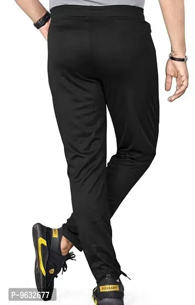 Black Polyester Regular Track Pants For Men Pack of 2-thumb3