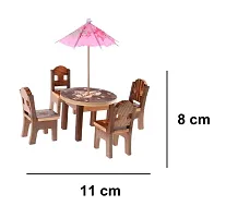 VOOLEX- wooden doll house miniature dinning table for kids - Multi color,Pack of 1 set-thumb1