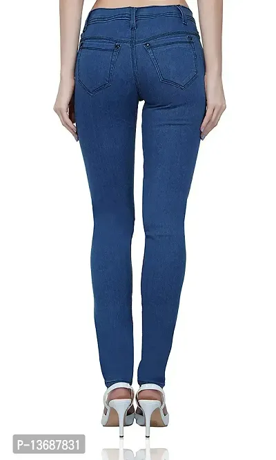 Buy Luxsis Women's/Ladies/Girls Skinny Fit Denim Mid Waist Rough