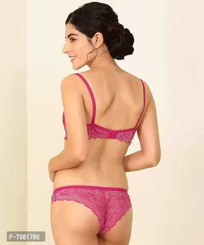 Bridal Lace Bra and Panty Set - Pink and Black 2 Set, Lingerie, Bra and Panty  Sets Free Delivery India.