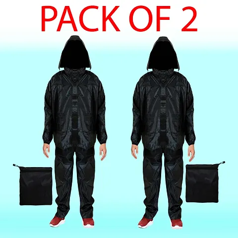 Waterproof raincoat jacket, lower and carry bag with multiple pockets, premium zip for men and women for bike riding combo pack of 2 SIZE L