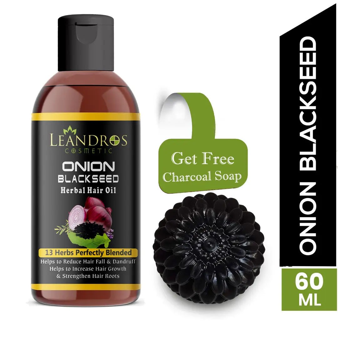 Onion Black Seed Hair Oil for Hair Growth for Dandruff Hairfall Control  with free charcoal soap(