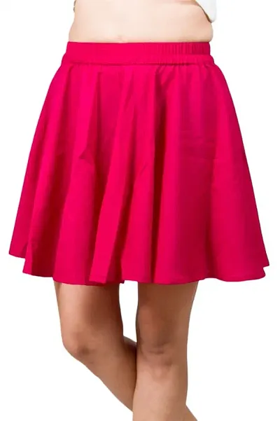 Trendy Crepe Solid Mini Skirt