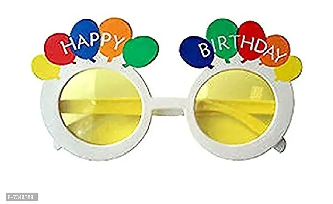 Cutest Happy Birthday Round Shape Sunglasses Costume Glasses Mask Birthday Props Decor (Combo of 3 Pcs.)-thumb0