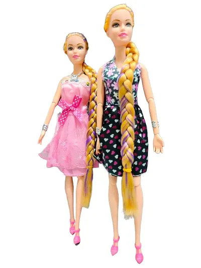 Ramji enterprise Plastic Fashion Long Hair Doll with Movable Joints Doll  for Kids, and Fashion Accessories Dolls Set for Kids Girls princess doll -  Plastic Fashion Long Hair Doll with Movable Joints