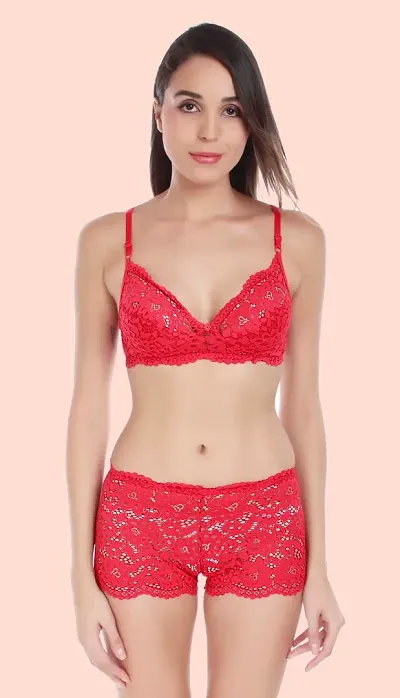 Buy Women Net Bra Panty Set for Lingerie Set (Pack of 1) (Color