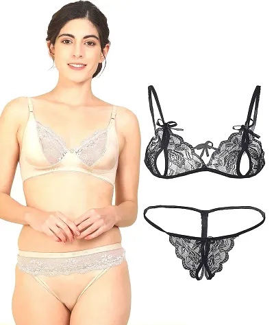 Buy Fihana Multicolor Bra Panty Set for Women Lingerie Set for Women for  Honeymoon Net Lingerie Set Small to 3XL Online In India At Discounted Prices