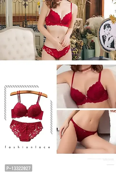 Womens Lace Bra And Panty Set Comfort Fine Fabric Sexy Lingerie