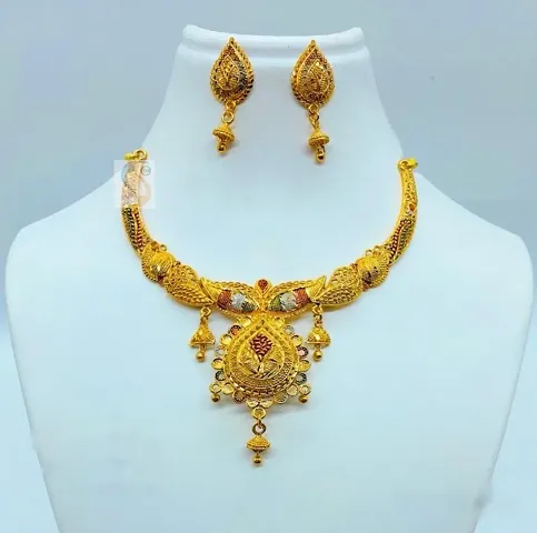 Beautiful Gold Plated Brass Bridal Jewellery Set