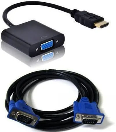 Hdmi To Vga Converter Adapter Cable - The Simplest Converter (Black) HDMI Adapter (Black)  (Black, For Computer)