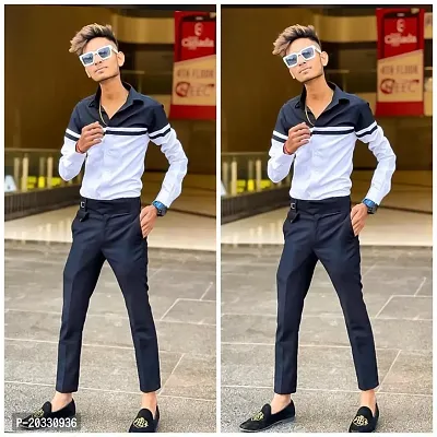 Yellow pant black sales shirt