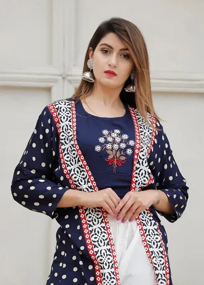 Crop kurti with jeans store
