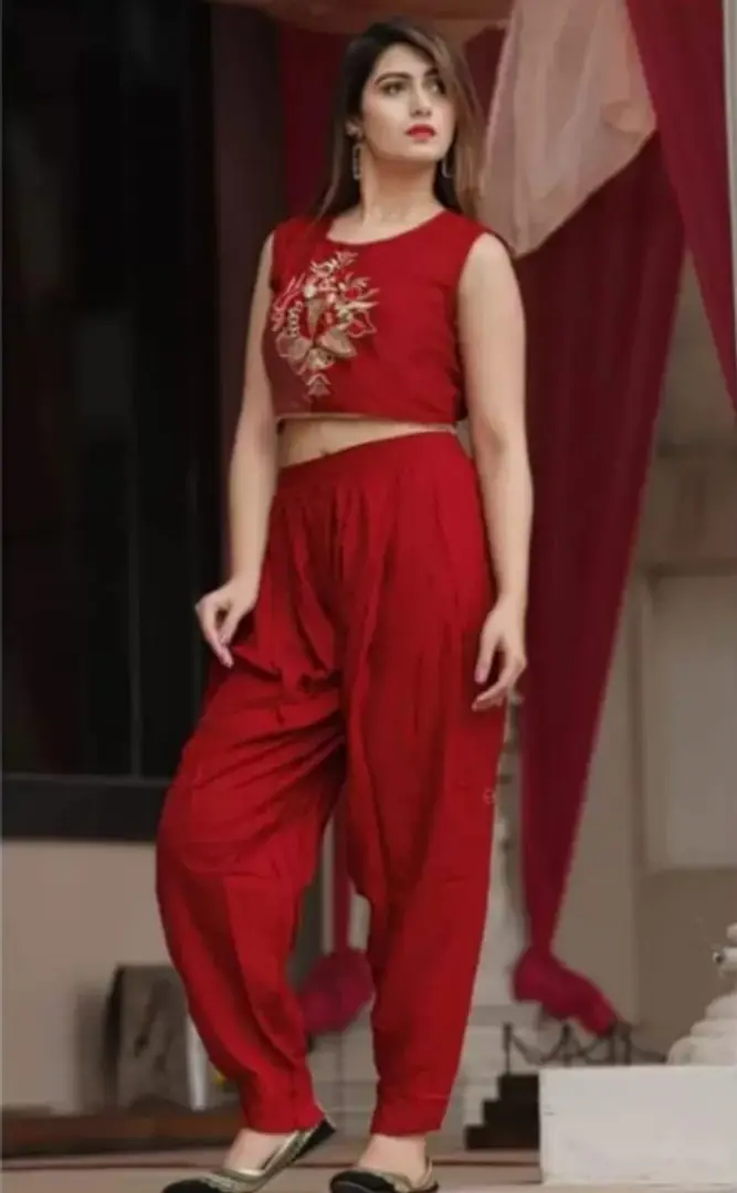 shrug dhoti crop top with jacket