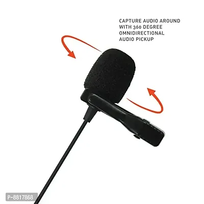 Dynamic Lapel Collar Mic Voice Recording Lavalier Microphone For Singing Youtube Black