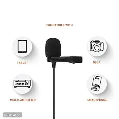 Professional Collar Mic for YouTube Grade Lavalier Microphone Omnidirectional with Easy Clip On System shy; Perfect for Recording Voice/Interview/Video Conference/Podcast/i-Phone/Android-thumb0