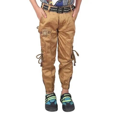 Boy's Cotton Solid Trousers