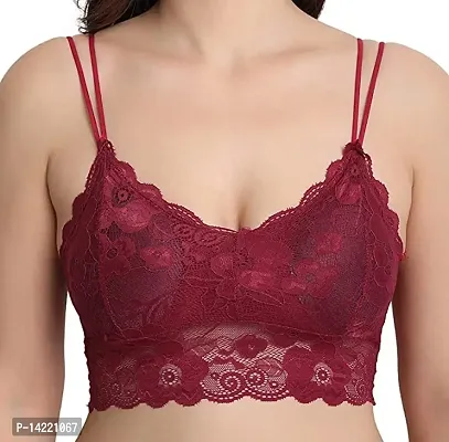 Fashiol Women's-Girls Cotton Lace Lightly Padded Non Wired Bralette Bra