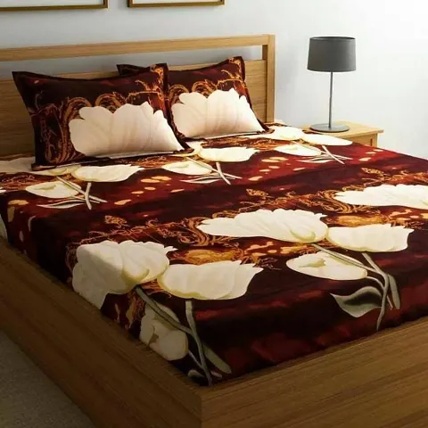 Polycotton Double Bedsheet with 2 Pillow Covers