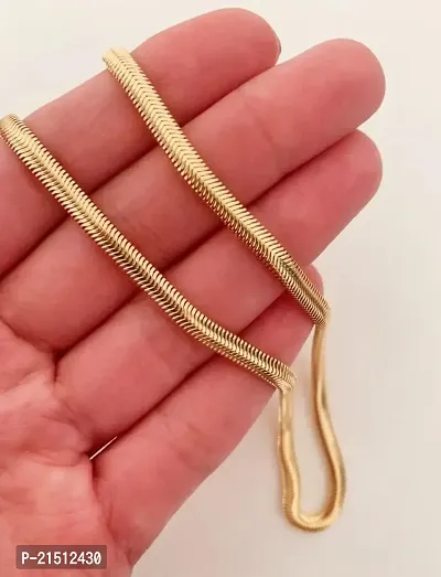 Solid Herringbone Necklace 14K Yellow Gold 18