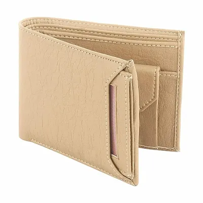Beige Men's  Causal Pu Leather Wallet (fc-mw-043)