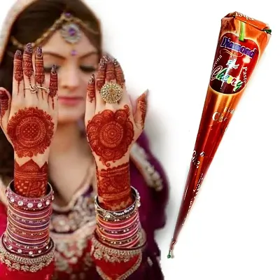 Buy Zareen Natural Organic Bridal Henna Mehendi Cones For Hand, Feet And  Body Designs Fine Detailing With Long Lasting Dark Red Brown Colour Stain  (Pack of 6) Online at Low Prices in