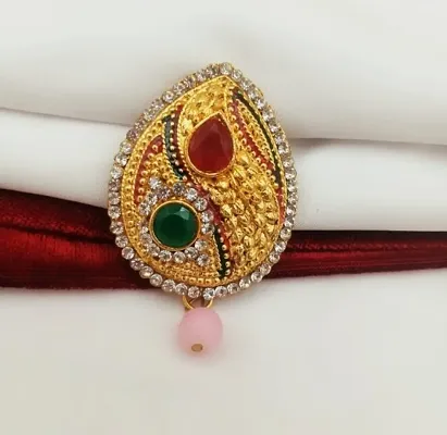 fcity.in - Designer Party Wear Bridal Party Saree Brooch Pin Gold Plated  Stone