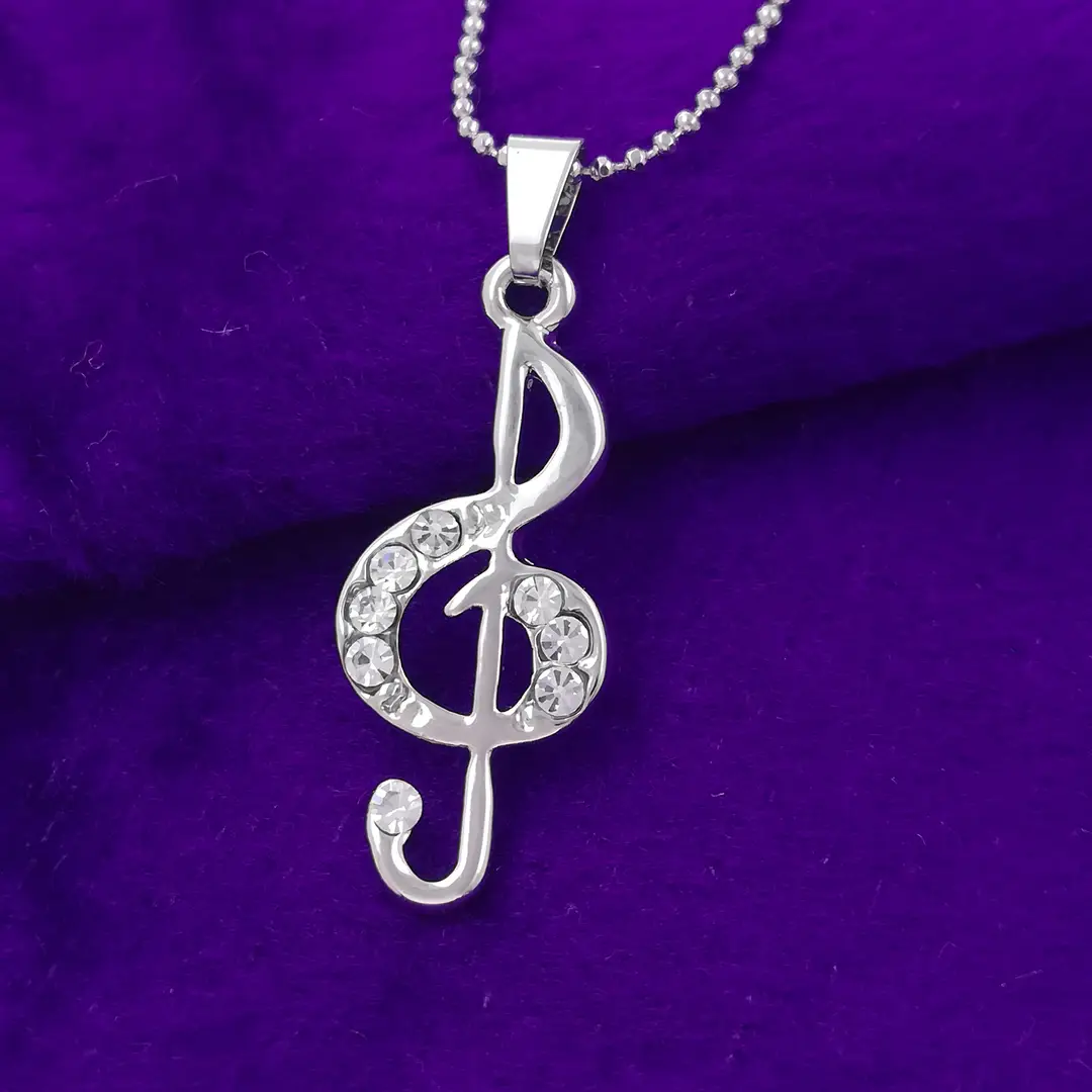 Sterling Silver Music Note Necklace - Lulu Republic