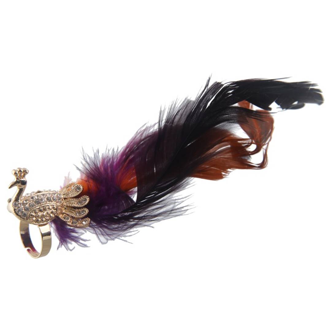 Trendy Alloy Cubic Zirconia Gold plated Peacock with Multicolour