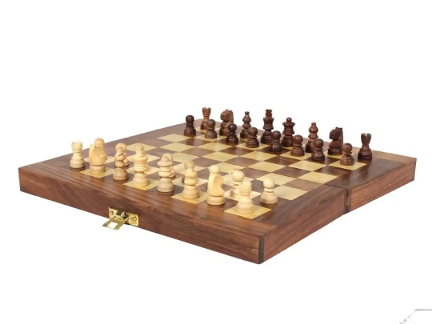 Non - Magnetic Details about   Handmade Wooden Folding Chess Board Game 8 Inches 