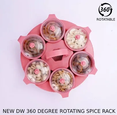 Plastic Rotating Spice Box with 6 Compartment