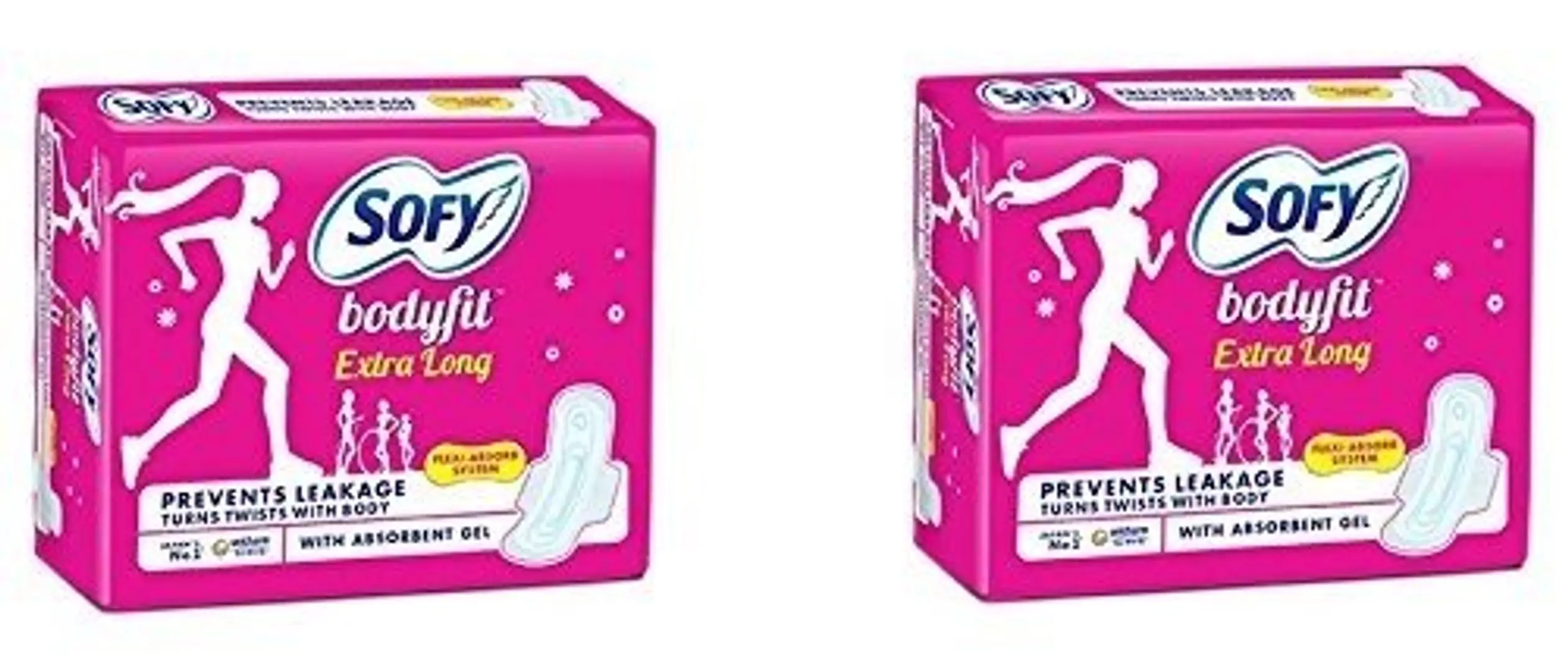 Sofy Bodyfit Extra Long Sanitary Pads - 2 Packs Of 15 Piece In