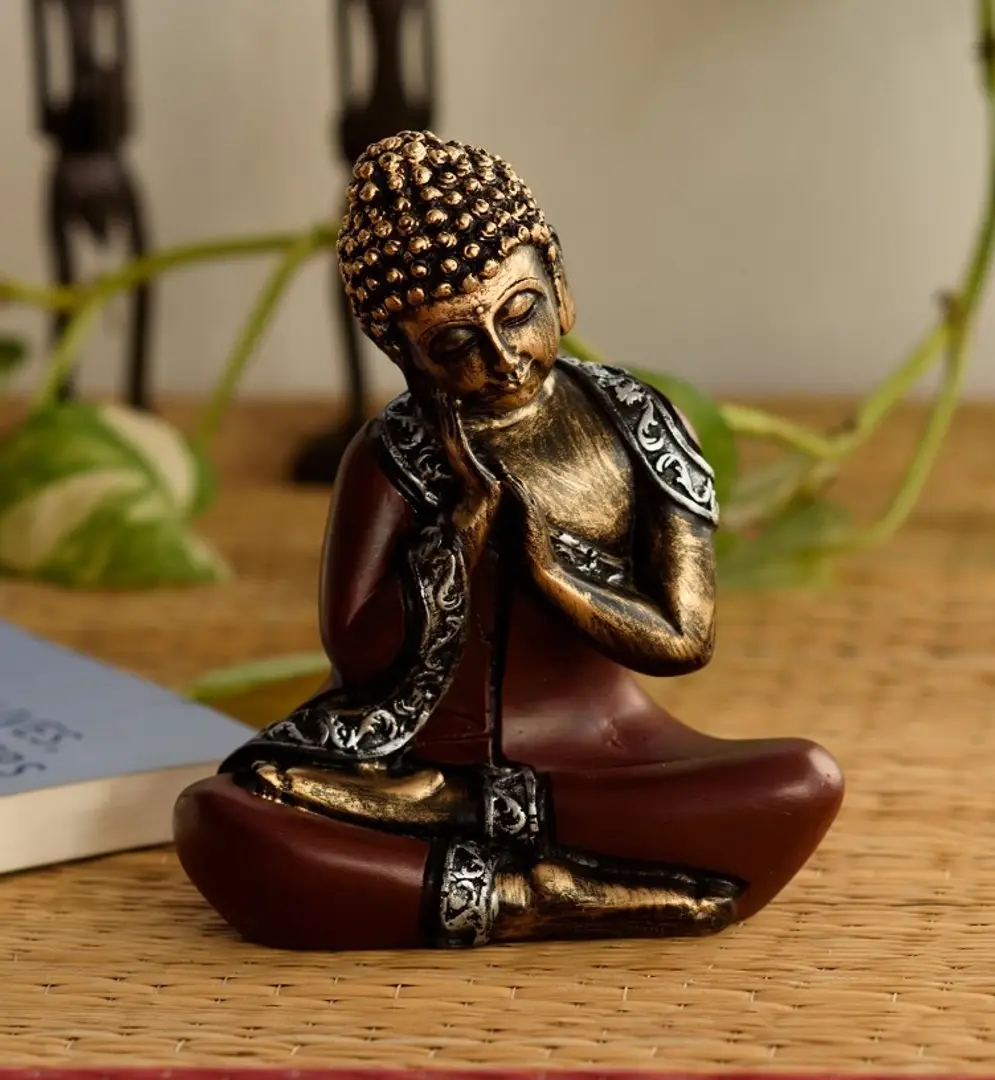 Little Monk Sculpture Resin Hand-carved Buddha Statue Home Office