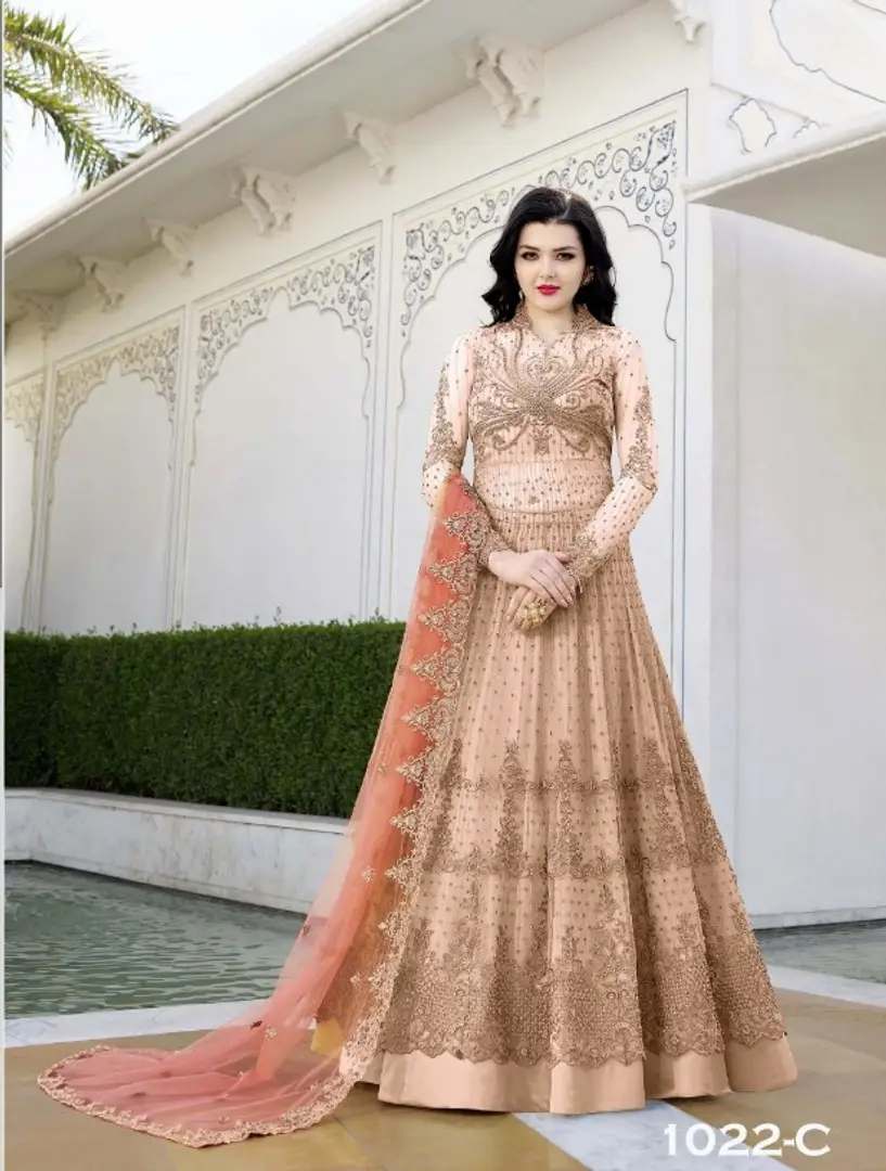 ethnic gown with dupatta