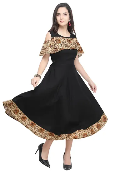 Women Black Printed Maxi Dress
