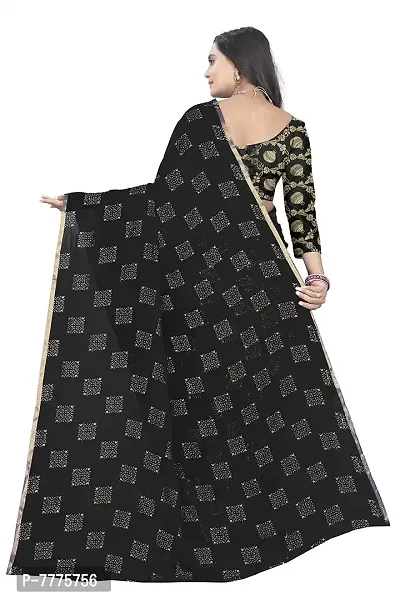 Festive, Party Wear Black and Grey color Chiffon fabric Saree : 1828201