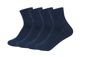 BEST FRIENDS FOREVER Premium Cotton Plain Ankle Office/School/Sports Socks for Men's and Women's (Navy Blue, 4)-thumb1