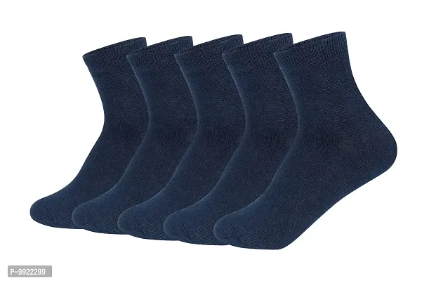 BEST FRIENDS FOREVER Premium Cotton Plain Ankle Office/School/Sports Socks for Men's and Women's (Navy Blue, 4)-thumb0