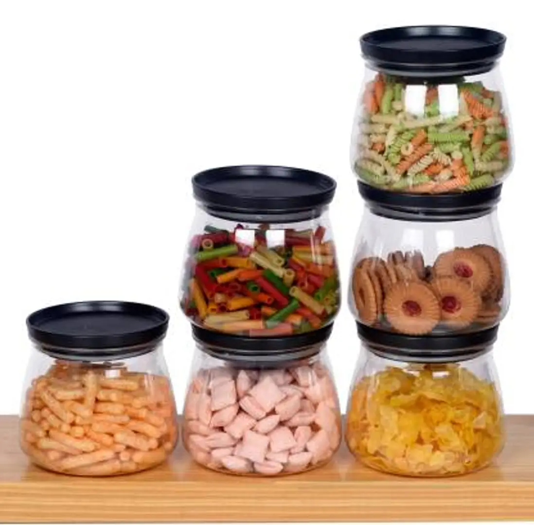 Plastic Riya Kitchen Storage Container With Spoon, Round, Capacity