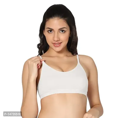 Buy In Care LINGERIE Fine Cotton Knitted Slip-on Sports Bra, Non-Padded, Non -Wired, has Panelled Detail on The Front Styled Back Online In India At  Discounted Prices