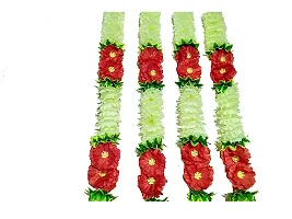 AFARZA; CHOICE GOOD FEEL GOOD Home Decor Artificial Flower Garland Toran Latkan for Door Decoration - Pack of 4 Strings Size 2.5 ft (Red Cream)-thumb1
