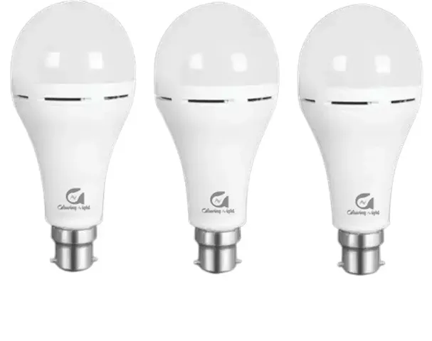 Glowing 12 watt rechargeable emergency inverter led bulb pack of 3