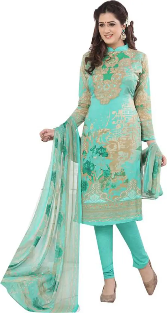 Off White Designer Embroidered Chiffon Salwar Suits Dress Material