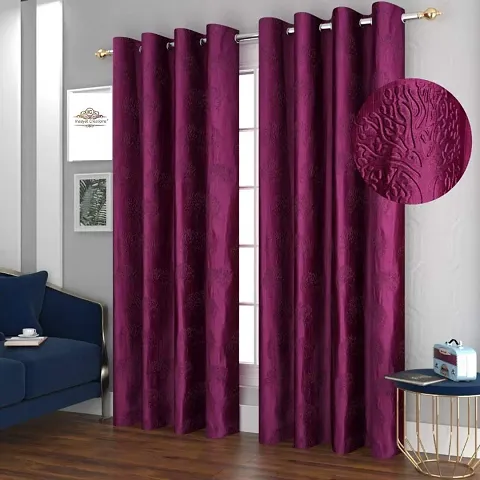 Polyester Eyelet Fitting Curtains, Pack of 2