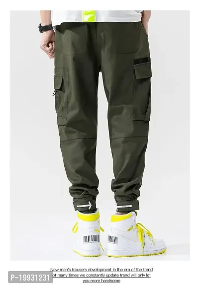 Buy Mtrolls Classy Men Green Flap Pocket Zip Detail Drawstring Waist Cargo  Pants Online In India At Discounted Prices