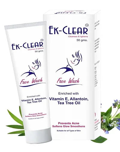 Ek Clear Enriched Vitamin C Allantoin Tea Tree Oil Face Wash For All Skin Type and For Women | 100 gm (Pack of 2)