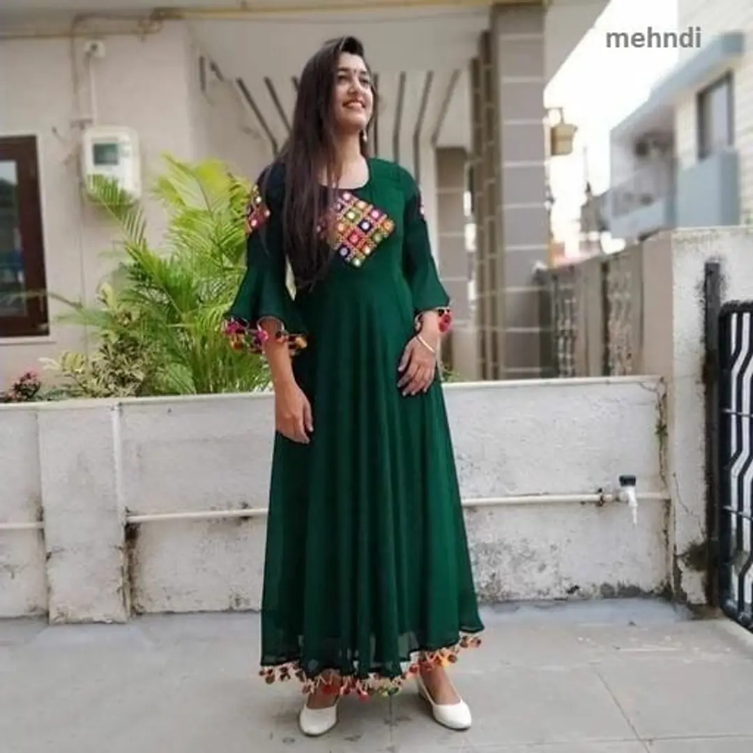 green ethnic gown