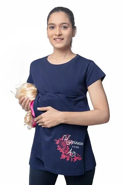 CKL Women's Cotton Nightwear Maternity Feeding Nursing Top | Baby Feeding Tops