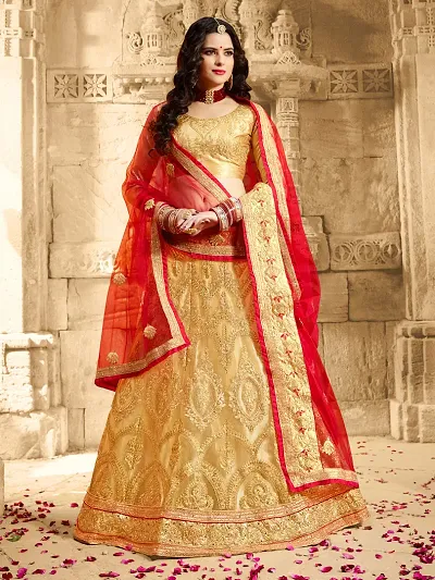 Zemira Gold Red Bridal Lehenga – Zeya Boutique