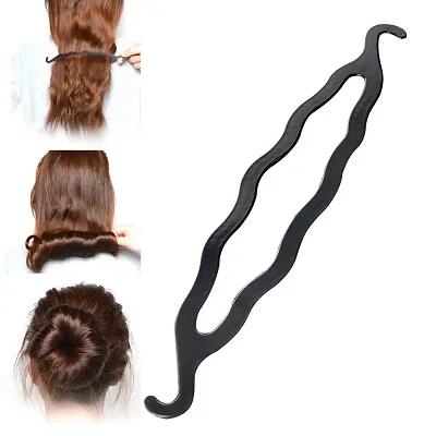 Premium Hair Styling Clip Bun Maker Braid Tool Bun (Black) Set Of 4 Pieces Premium Hair Styling Clip Bun Maker Braid Tool Bun (Black) Set Of 4 Pieces