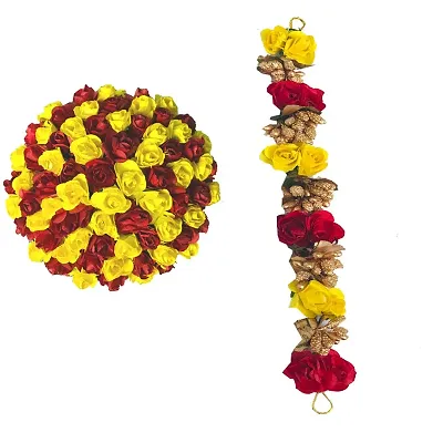 Bun Juda Maker Flower Gajra Hair Accessories Multicolor(Pack-02)